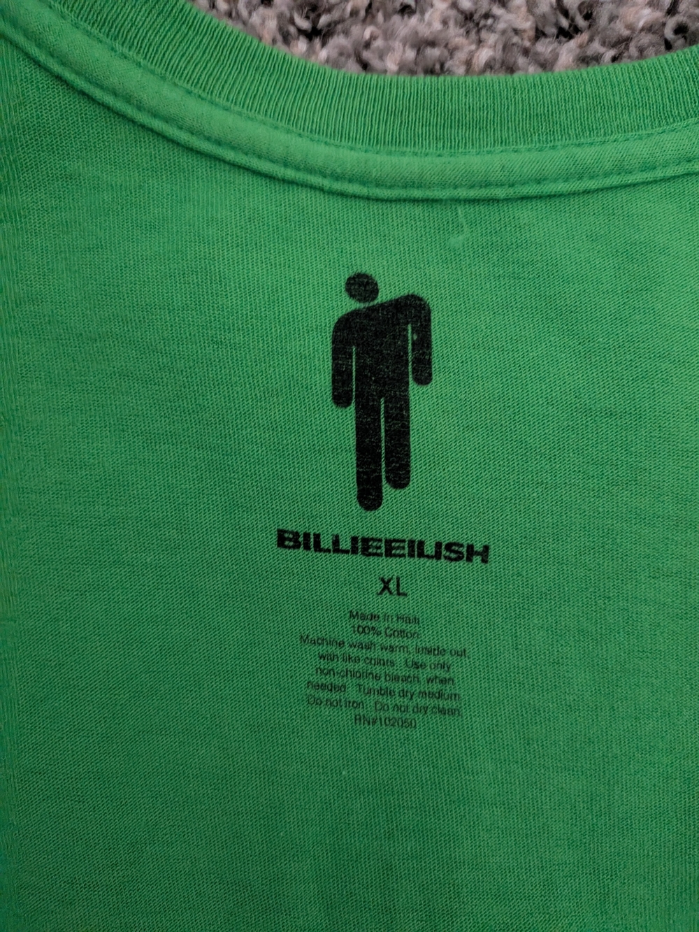Green Graphic Men’s T‑Shirt with Blue Icon - Picture 2 of 2